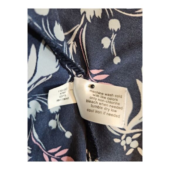 Lane Bryant Navy Floral Ruffled Short Sleeve Blouse Size 24 - Picture 8 of 8